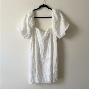 White Puff Sleeve Dress